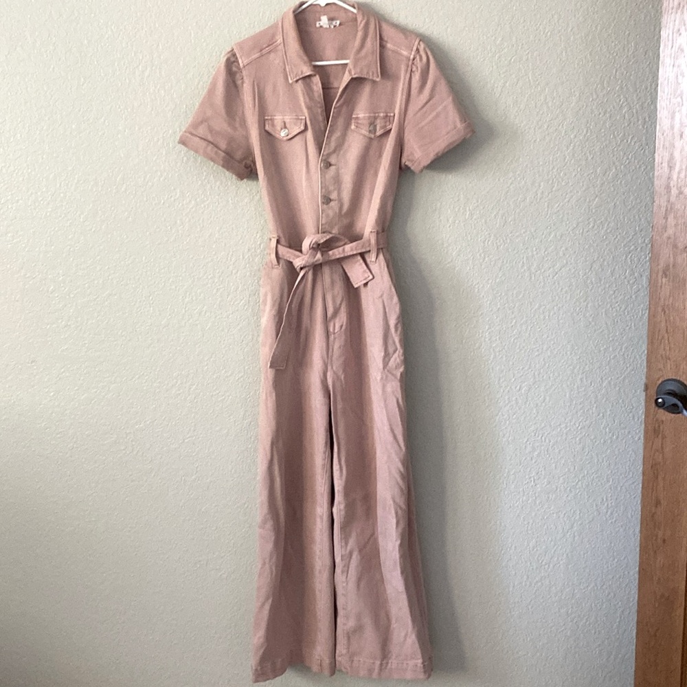 PAIGE Wide-Leg Utility Jumpsuit in Dusty Rose